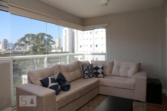 Varanda da Sala de apartamento para alugar com 2 quartos, 75m² em Vila Andrade, São Paulo
