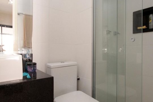 Banheiro da Suíte de apartamento à venda com 1 quarto, 42m² em Santa Cecília, São Paulo