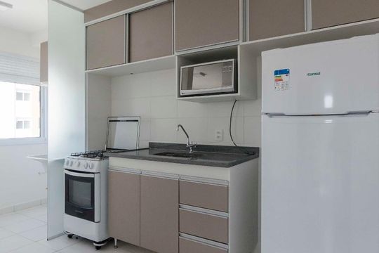Cozinha de apartamento à venda com 1 quarto, 31m² em Água Branca, São Paulo