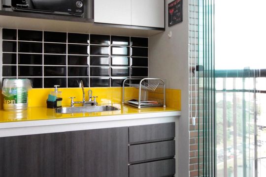 Varanda Gourmet de kitnet/studio para alugar com 1 quarto, 40m² em Bela Vista, São Paulo