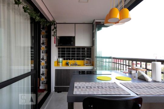 Varanda Gourmet de kitnet/studio para alugar com 1 quarto, 40m² em Bela Vista, São Paulo
