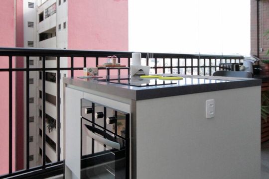 Varanda Gourmet de kitnet/studio à venda com 1 quarto, 40m² em Bela Vista, São Paulo