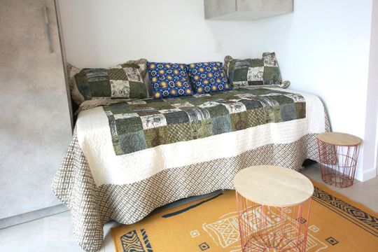 Detalhe Sala de kitnet/studio à venda com 1 quarto, 25m² em Vila Cordeiro, São Paulo