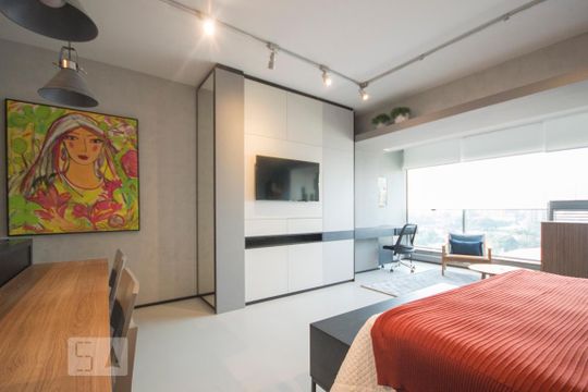 Suíte de kitnet/studio para alugar com 1 quarto, 43m² em Campo Belo, São Paulo