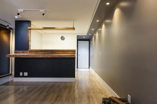 Sala e cozinha  de kitnet/studio à venda com 1 quarto, 50m² em Mooca, São Paulo