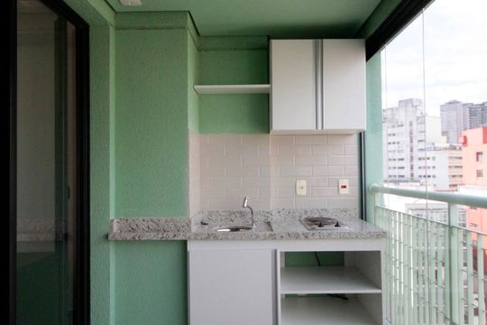 Varanda Gourmet de kitnet/studio para alugar com 1 quarto, 35m² em Bela Vista, São Paulo