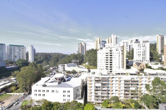Vista da varanda de apartamento à venda com 1 quarto, 39m² em Panamby, São Paulo