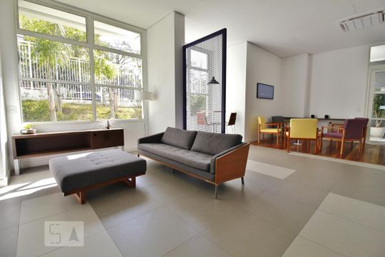 Sala de espera da lavanderia de apartamento à venda com 1 quarto, 39m² em Panamby, São Paulo