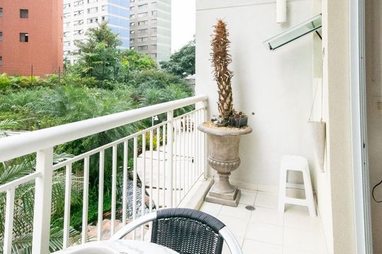 Varanda Sala de apartamento à venda com 1 quarto, 58m² em Vila Nova Conceição, São Paulo