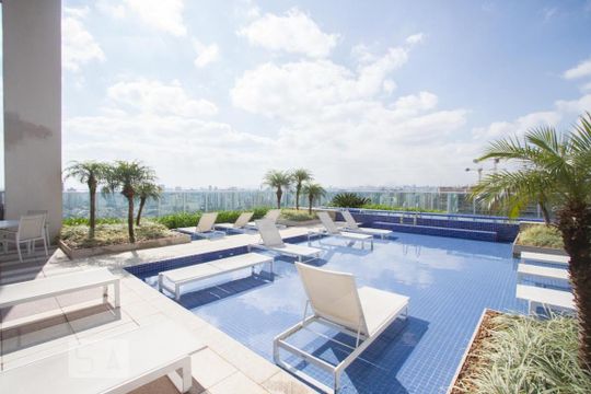 Área comum - Piscina de apartamento para alugar com 1 quarto, 42m² em Brooklin Paulista, São Paulo