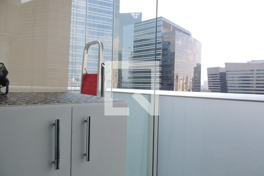Varanda da Sala de apartamento à venda com 1 quarto, 33m² em Santo Amaro, São Paulo