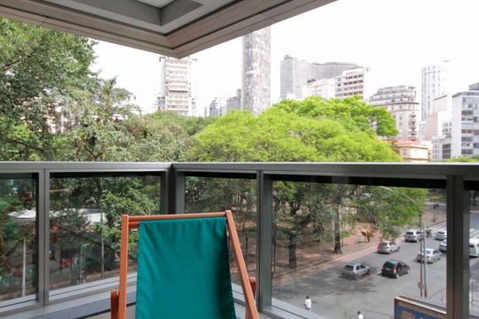 Varanda da Suíte de apartamento à venda com 1 quarto, 49m² em República, São Paulo