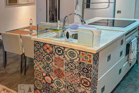 Cozinha de apartamento para alugar com 1 quarto, 58m² em Jardim Vila Mariana, São Paulo