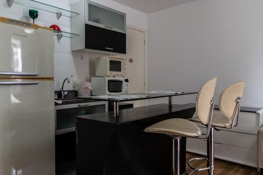 Cozinha de kitnet/studio para alugar com 1 quarto, 35m² em Vila Andrade, São Paulo