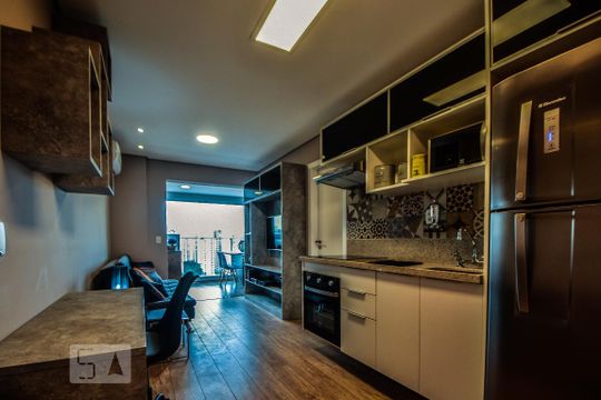 Cozinha / Sala de apartamento para alugar com 1 quarto, 41m² em Cidade Monções, São Paulo
