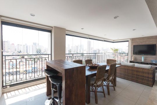 Varanda gourmet de apartamento à venda com 3 quartos, 140m² em Bosque da Saúde, São Paulo
