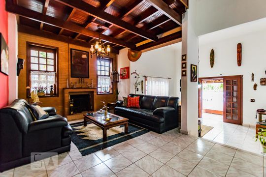 Sala Lareira de casa à venda com 6 quartos, 380m² em Cidade Universitária, Campinas