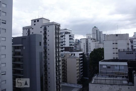 Vista Sala de kitnet/studio para alugar com 1 quarto, 27m² em Consolação, São Paulo