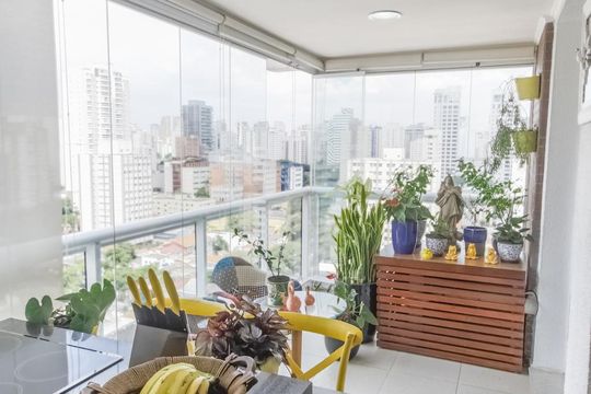 Cozinha varanda de kitnet/studio para alugar com 1 quarto, 49m² em Vila Olímpia, São Paulo