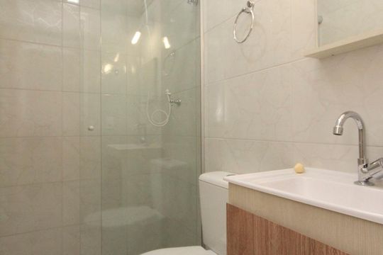 Banheiro de kitnet/studio à venda com 1 quarto, 35m² em Santa Cecília, São Paulo