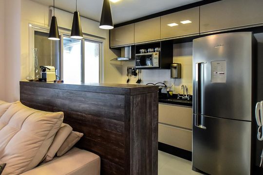Cozinha de kitnet/studio para alugar com 1 quarto, 55m² em Vila Gertrudes, São Paulo