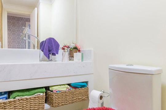 Lavabo de apartamento à venda com 3 quartos, 120m² em Vila Valparaíso, Santo André