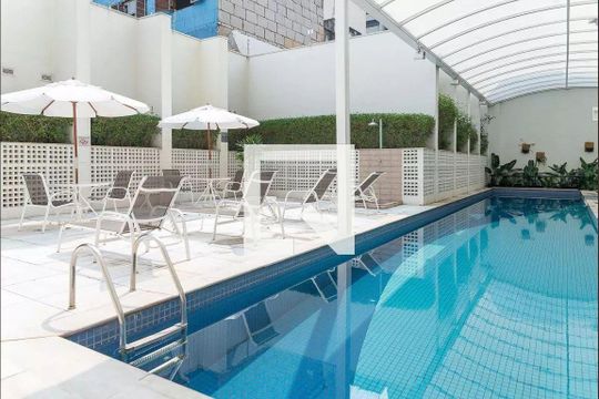 Área comum - Piscina de kitnet/studio para alugar com 1 quarto, 30m² em Consolação, São Paulo