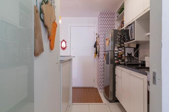 Cozinha de apartamento à venda com 1 quarto, 50m² em Campo Belo, São Paulo