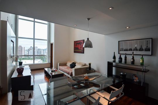 Sala de apartamento para alugar com 1 quarto, 71m² em Belvedere, Belo Horizonte