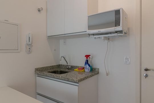 Espaço da cozinha de kitnet/studio à venda com 1 quarto, 28m² em Aclimação, São Paulo