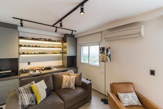Sala de apartamento à venda com 1 quarto, 77m² em Alto de Pinheiros, São Paulo