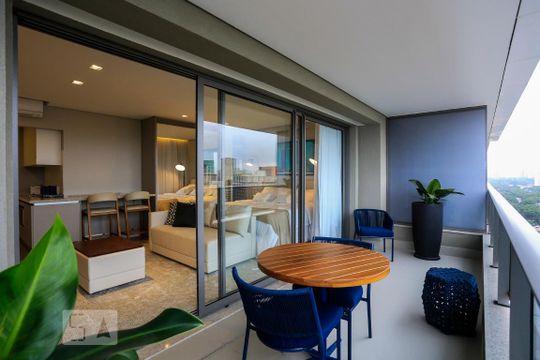 Varanda de kitnet/studio para alugar com 1 quarto, 46m² em Pinheiros, São Paulo