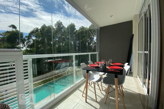 Sacada de kitnet/studio para alugar com 1 quarto, 35m² em Real Parque, São Paulo