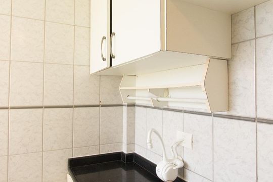 Cozinha de apartamento à venda com 3 quartos, 60m² em Campo Comprido, Curitiba