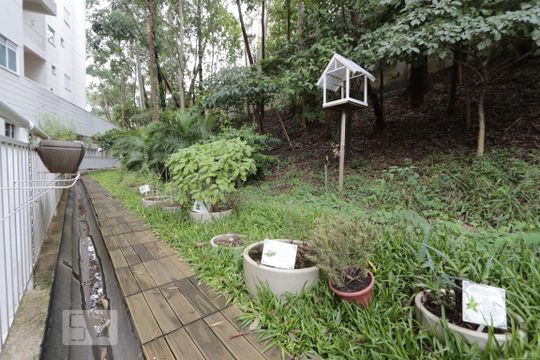 horta do prédio de apartamento para alugar com 1 quarto, 49m² em Vila Andrade, São Paulo
