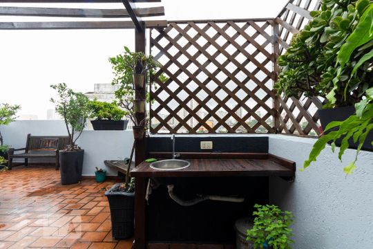 Área externa (cobertura) de apartamento para alugar com 2 quartos, 125m² em Vila Paulista, São Paulo