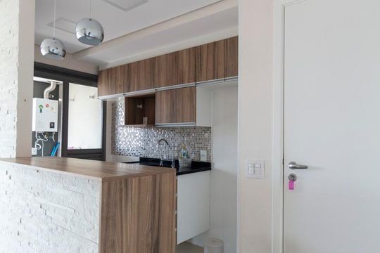 Cozinha de apartamento à venda com 2 quartos, 68m² em Mirandópolis, São Paulo