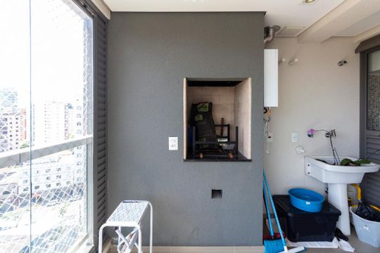 Churrasqueira da varanda de apartamento à venda com 2 quartos, 68m² em Mirandópolis, São Paulo