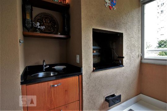Detalhe da varanda gourmet de apartamento para alugar com 3 quartos, 141m² em Paraíso do Morumbi, São Paulo