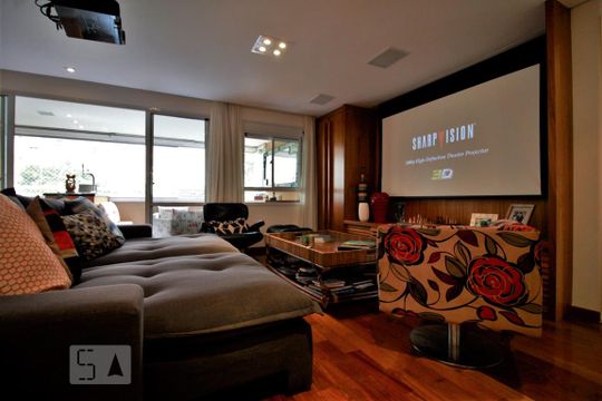 Sala de apartamento para alugar com 3 quartos, 141m² em Paraíso do Morumbi, São Paulo