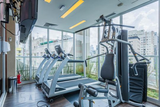 Área comum - Academia de kitnet/studio para alugar com 1 quarto, 22m² em Consolação, São Paulo