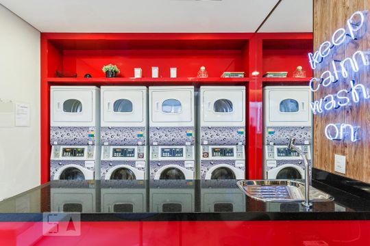 Área comum - Lavanderia de kitnet/studio para alugar com 1 quarto, 22m² em Consolação, São Paulo