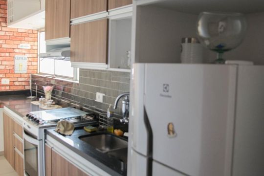 Cozinha de apartamento à venda com 2 quartos, 52m² em Parque São Luís, São Paulo
