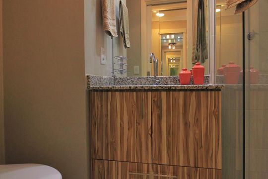 Banheiro da suíte de apartamento para alugar com 2 quartos, 65m² em Vila Suzana, São Paulo