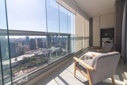 Varanda de apartamento para alugar com 1 quarto, 54m² em Santo Amaro, São Paulo