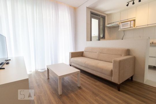 Sala de apartamento para alugar com 1 quarto, 54m² em Santo Amaro, São Paulo