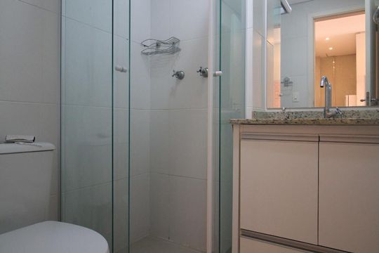 Banheiro de apartamento à venda com 1 quarto, 40m² em Jardim Ampliação, São Paulo