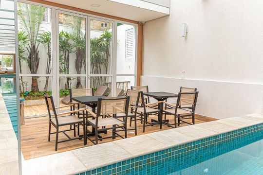 Área comum - Piscina aquecida de kitnet/studio para alugar com 1 quarto, 36m² em Vila Mariana, São Paulo
