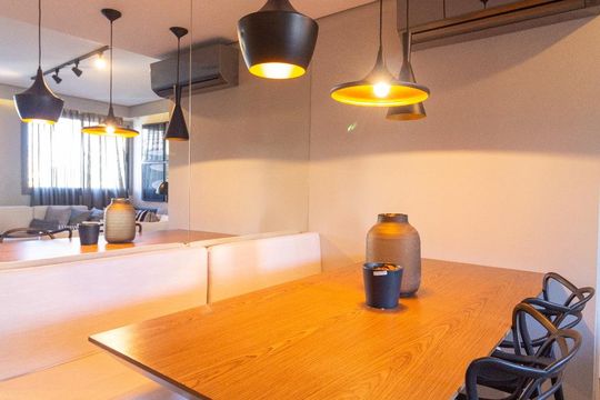 Sala de apartamento à venda com 1 quarto, 55m² em Cidade Monções, São Paulo