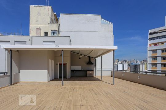 Área comum - Churrasqueira de kitnet/studio para alugar com 1 quarto, 25m² em Bela Vista, São Paulo